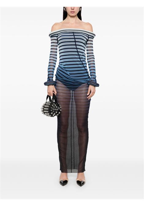 abito lungo 3d collar and cuff donna nero e blu JEAN PAUL GAULTIER | 25/33-F-RO294-T575005956